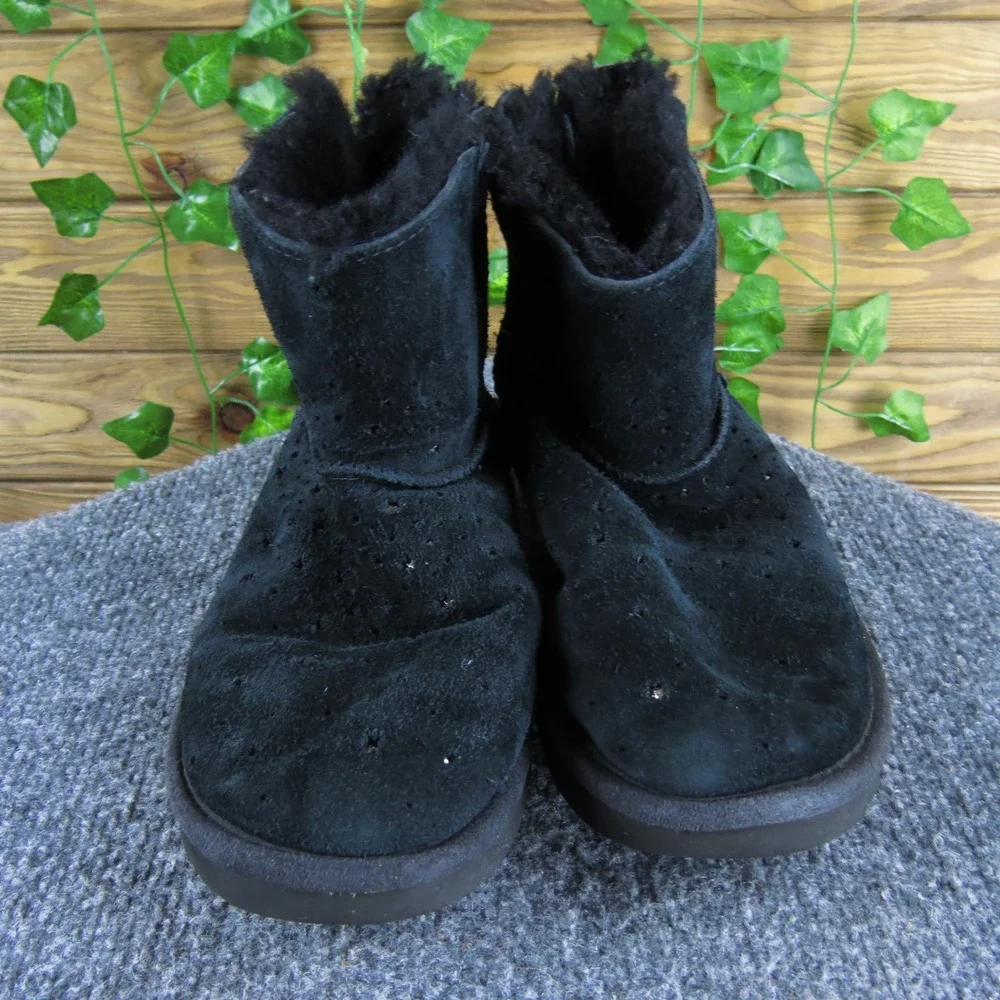 UGG Australia‎ Stargirl Mini Women's Black Suede Leather Winter Boots Sparkle 5